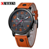 Original CURREN Top Brand Men Sports Waterproof Quartz Watch Fashion Military Luxury Leather Wristwatch 8192