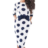 Polka Dot Dress Women 2017 Summer Casual Bodycon Sexy Party Dresses Elegant Midi Club Dress Plus Size Vestidos De Festa GV809