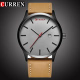 CURREN Top Brand Luxury Quartz watch men's Casual Leather Wrist watch Clock Male Business auto Date Waterproof