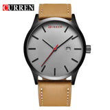 CURREN Top Brand Luxury Quartz watch men's Casual Leather Wrist watch Clock Male Business auto Date Waterproof