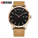 CURREN Top Brand Luxury Quartz watch men's Casual Leather Wrist watch Clock Male Business auto Date Waterproof