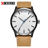 CURREN Top Brand Luxury Quartz watch men's Casual Leather Wrist watch Clock Male Business auto Date Waterproof