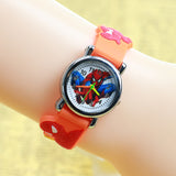 FD Spiderman Pattern 3D Rubber Strap Children Watch