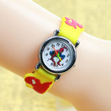 FD Spiderman Pattern 3D Rubber Strap Children Watch