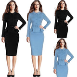 Women Elegant Work Office Formal Pencil Sheath Dress