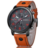 CURREN 8192 Mens Watches Top Brand Luxury Leather Strap Quartz Watch  Male Clock