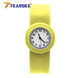 11 Colors Round Silicone Baby Slap Watch Children Quartz Clock Kids Toy Boys Girls Birthday Gift Wrist Adjustable Fitted