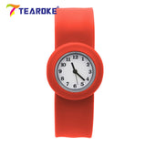11 Colors Round Silicone Baby Slap Watch Children Quartz Clock Kids Toy Boys Girls Birthday Gift Wrist Adjustable Fitted