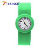 11 Colors Round Silicone Baby Slap Watch Children Quartz Clock Kids Toy Boys Girls Birthday Gift Wrist Adjustable Fitted