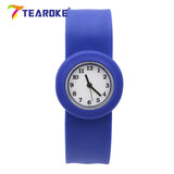 11 Colors Round Silicone Baby Slap Watch Children Quartz Clock Kids Toy Boys Girls Birthday Gift Wrist Adjustable Fitted