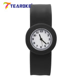 11 Colors Round Silicone Baby Slap Watch Children Quartz Clock Kids Toy Boys Girls Birthday Gift Wrist Adjustable Fitted