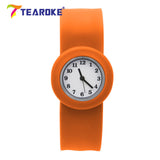 11 Colors Round Silicone Baby Slap Watch Children Quartz Clock Kids Toy Boys Girls Birthday Gift Wrist Adjustable Fitted