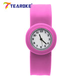 11 Colors Round Silicone Baby Slap Watch Children Quartz Clock Kids Toy Boys Girls Birthday Gift Wrist Adjustable Fitted