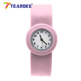 11 Colors Round Silicone Baby Slap Watch Children Quartz Clock Kids Toy Boys Girls Birthday Gift Wrist Adjustable Fitted