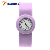 11 Colors Round Silicone Baby Slap Watch Children Quartz Clock Kids Toy Boys Girls Birthday Gift Wrist Adjustable Fitted
