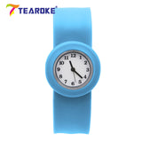 11 Colors Round Silicone Baby Slap Watch Children Quartz Clock Kids Toy Boys Girls Birthday Gift Wrist Adjustable Fitted